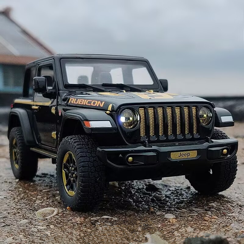 Kids Toys Jeep - รถจี๊ปแรงเลอร์1:18ทับทิมอัลลอยด์ออฟโรดโมเดลรถยนต์โมเดลรถเหล็กของเล่นและของเล่นจำลองโมเดลรถยนต์เสียงและไฟของขวัญเด็ก