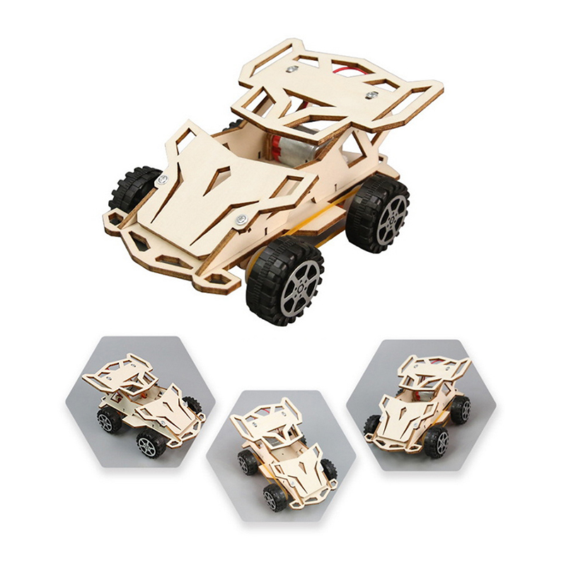 Kids Toys Jeep - ของเล่นวิทยาศาสตร์ DIY สำหรับเด็ก; โมเดลปริศนาวิทยาศาสตร์ไม้; รถจี๊ปมินิสำหรับการเรียนรู้
