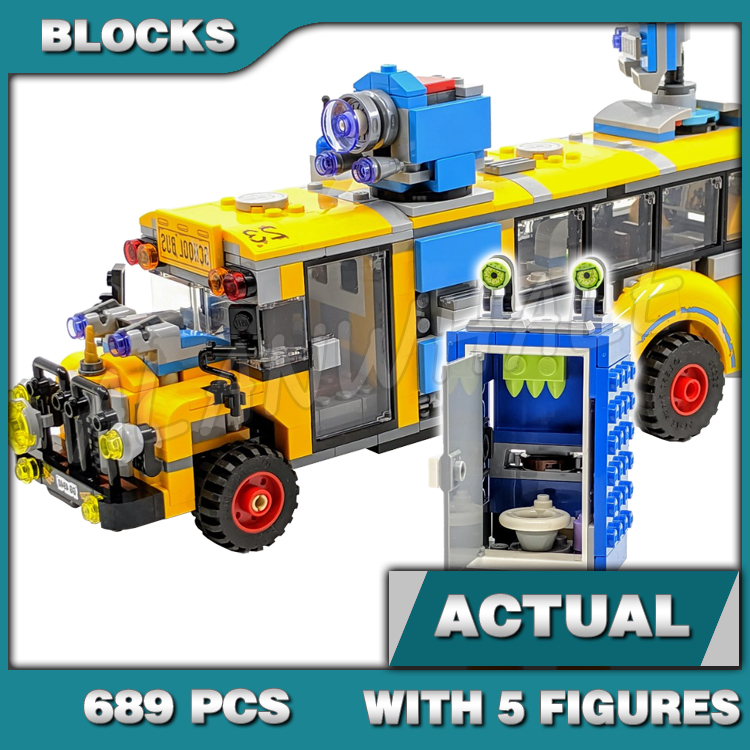 Kids Toys Christmas 2025 - ตัวต่อ 689 ชิ้น รถบัสจู่โจมลึกลับ 3000 ศูนย์บัญชาการผีโรงเรียน