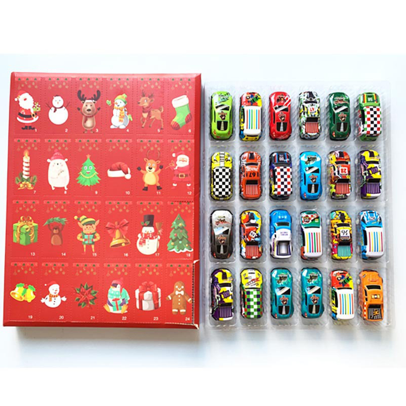 Kids Toys Christmas 2025 - ของเล่นรถโลหะผสมสำหรับเด็ก ปฏิทินนับถอยหลังวันคริสต์มาส 2025 ของขวัญปีใหม่ กล่องสุ่มเซอร์ไพรส์ ฟิกเกอร์