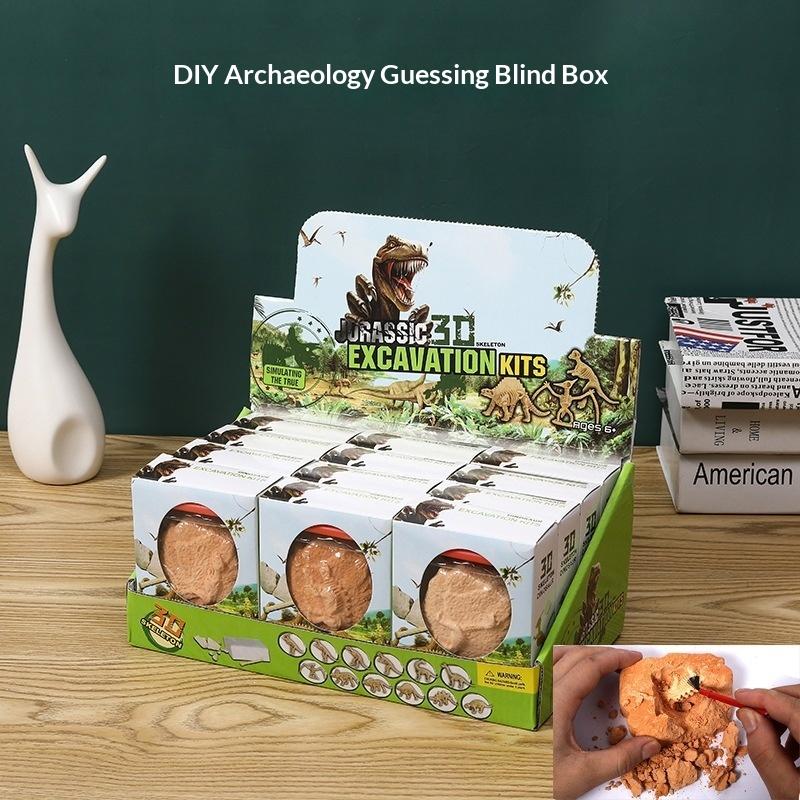 Kids Toys Dinosaur - ของเล่นขุดฟอสซิลไดโนเสาร์สำหรับเด็ก 1 ชุด DIY ประกอบแบบจำลองการขุดทางโบราณคดีการเรียนรู้เบื้องต้นของขวัญเพื่อการศึกษา