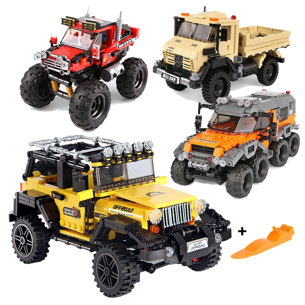 Kids Toys Jeep - DIY รถบรรทุก Building Block ชุดของเล่น Self