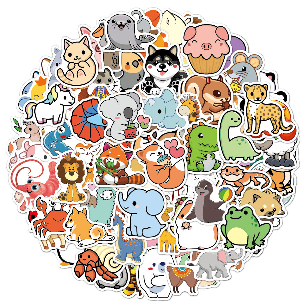 100pcs สัตว์ตลกสติกเกอร์การ์ตู - Kids Toys Logo บทวิจารณ์และราคา