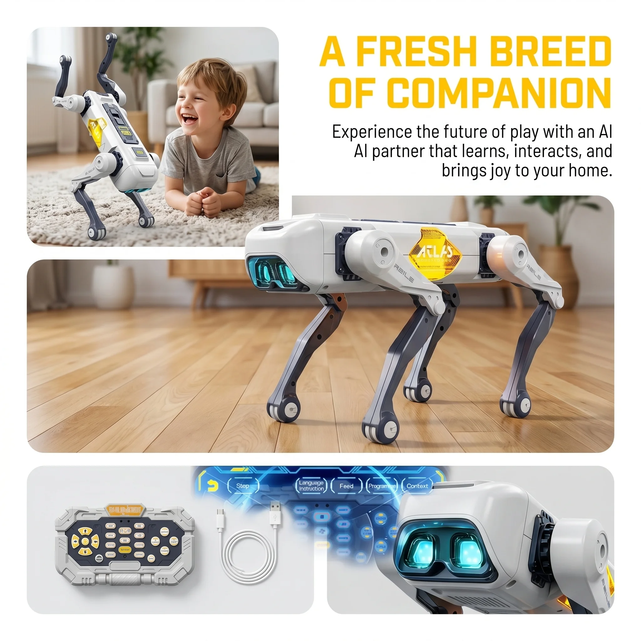 หุ่นยนต์สุนัขอัจฉริยะ AI ควบคุ - Kids Toys Dog บทวิจารณ์และราคา