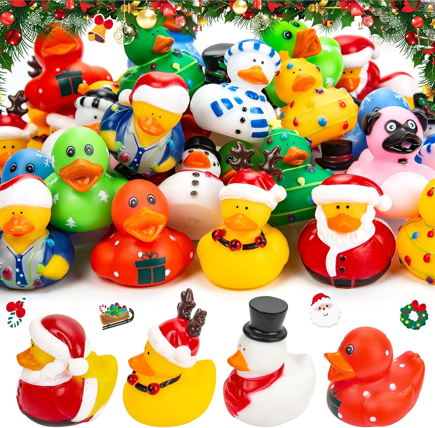 เป็ดยางคริสต์มาส 12-100 ชิ้น，ข - Kids Toys Jeep บทวิจารณ์และราคา
