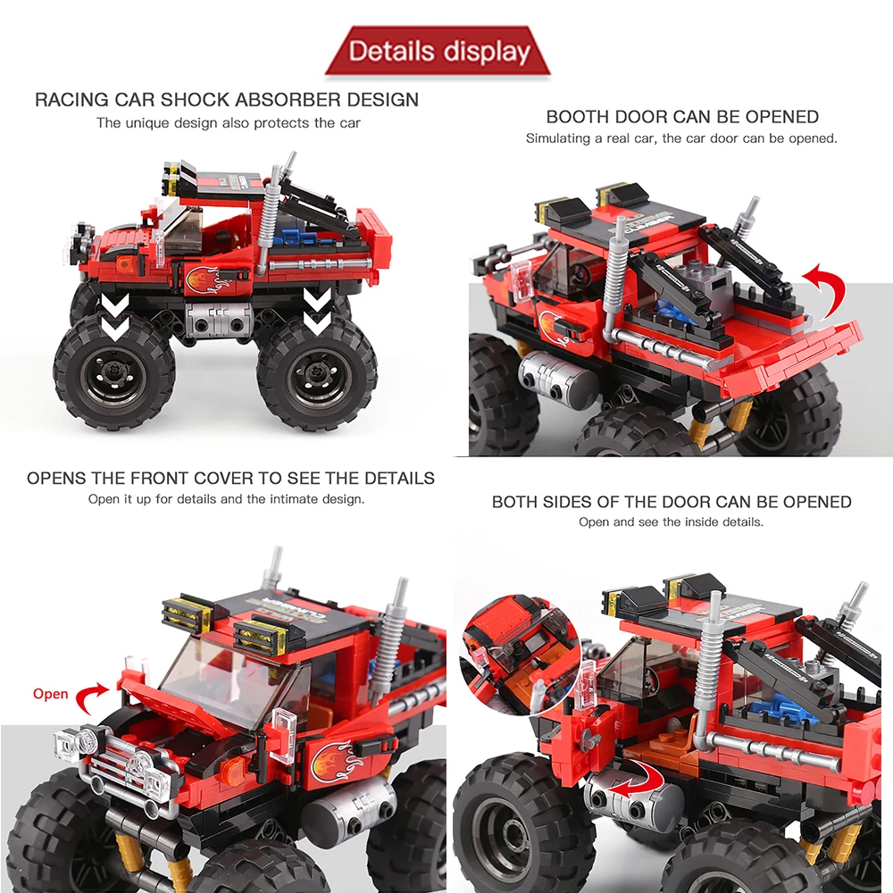 DIY รถบรรทุก Building Block ชุ - Kids Toys Jeep บทวิจารณ์และราคา